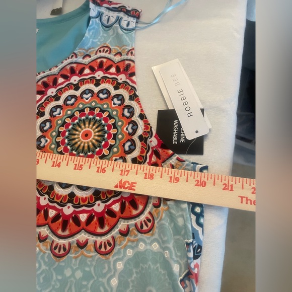Robbie Bee Women’s A Lined Dress Mandala Flower Size Large. New w tag $69 - Picture 7 of 7